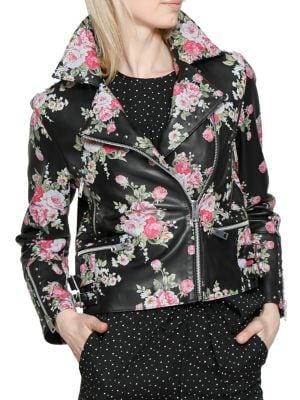 Walter Baker Floral Leather Jacket