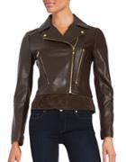 Via Spiga Asymmetric Leather Moto Jacket