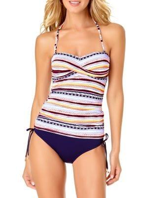 Anne Cole Stormy Seas Striped Tankini Top