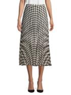Vince Camuto Houndstooth Pleated Skirt