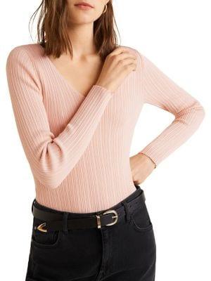 Mango Ribbed Knit Sweater
