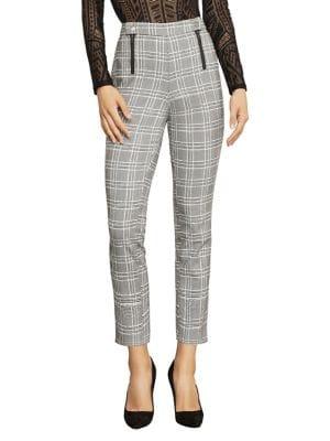 Bcbgmaxazria Straight Leg Houndstooth Plaid Trouser