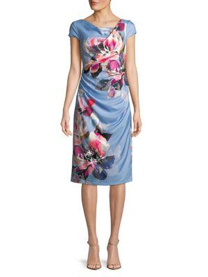 Adrianna Papell Magnolia Cowlneck Shift Dress