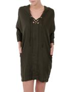 Three Dots Lace-up Cocoon Dress