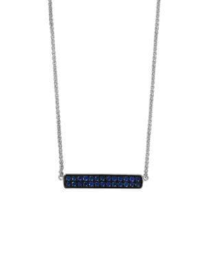 Effy Sterling Silver & Sapphire Bar Pendant Necklace