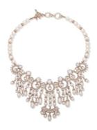 Marchesa Goldtone, Faux Pearl And Crystal Pendant Necklace