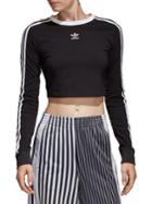Adidas Cropped Long Sleeve Striped Tee