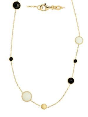 Lord & Taylor 14kt. Yellow Gold Onyx Necklace
