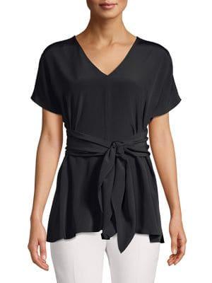 Diane Von Furstenberg Front-tie V-neck Silk Top