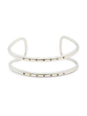 Sole Society Silvertone & Dorado Hematite Cuff Bracelet