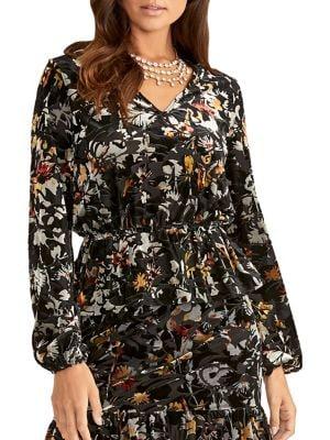 Rachel Roy Alma Floral Velvet Top