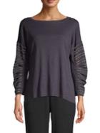 Jones New York Paneled Elbow Sleeve Top