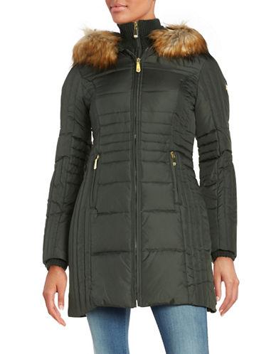Vince Camuto Slim-fit Faux Fur Hooded Puffer Jacket