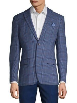Tallia Orange Plaid Button Front Sportcoat