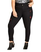 City Chic Plus Embroidered Skinny Jeans
