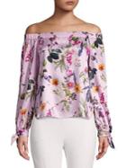 Bailey 44 Floral-print Off-the-shoulder Top