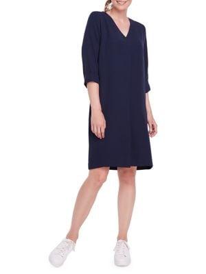 Olsen Folded V-neck Shift Dress