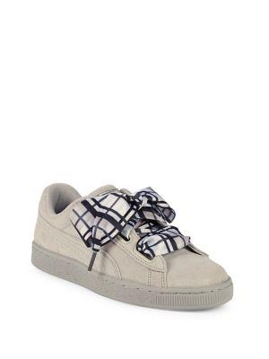 Puma Plaid-lace Suede Sneakers