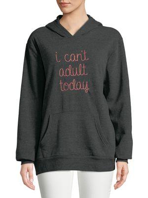 Bow And Drape Embroidered Hoodie