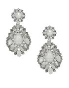 Marchesa Rhodium, Opal, Silver-plated Drama Drop Earrings