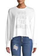 White Crow Graphic Long-sleeve Top