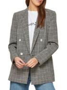 Miss Selfridge Grid Check Double-breasted Blazer