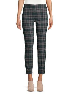 Lord & Taylor Petite Plaid Cropped Trousers