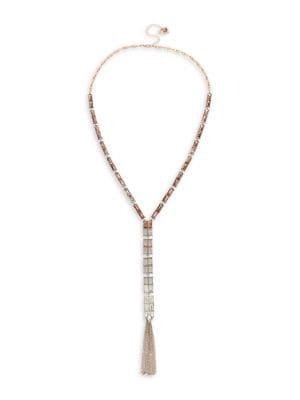 Betsey Johnson Rose Goldtone Fringe Y-shaped Necklace