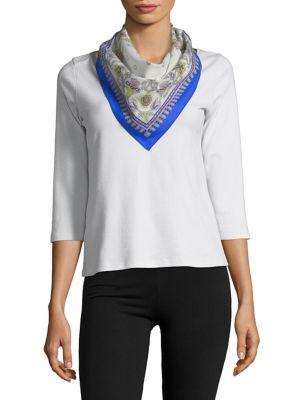 Echo Printed Cotton Square Scarf