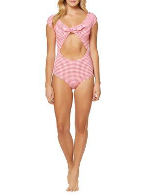 Jessica Simpson Retro One-piece Tied Cutout Swimsuit