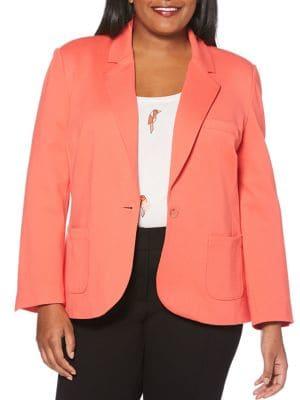 Rafaella Plus Long-sleeve Notched Blazer