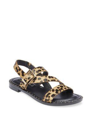 Steven By Steve Madden Caio Calf Hair Leopard-print Sandals