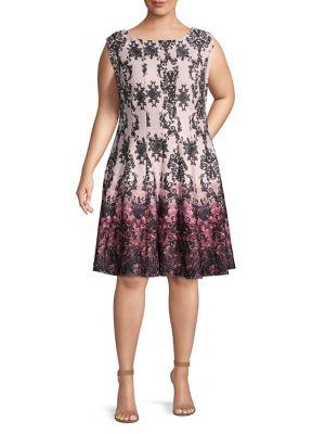 Gabby Skye Plus Sleeveless A-line Dress