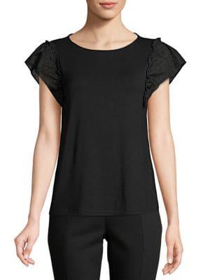 Anne Klein Flutter-sleeve Top