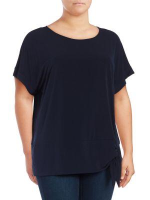 Calvin Klein Plus Short-sleeve Self-tie Top