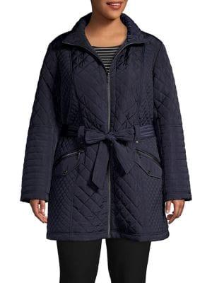 Gallery Plus Quilted Belted Jacket