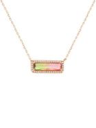 Lord & Taylor Lesa Michele Crystal Bar Pendant Chain Necklace