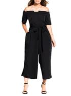 City Chic Plus Lush Shoulder Jumpsuit
