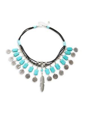 Design Lab Silvertone Fringe Statement Necklace