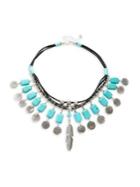 Design Lab Silvertone Fringe Statement Necklace