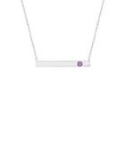 Lord & Taylor Rhodium-plated Sterling Silver & Purple Swarovski Crystal Bar Pendant Necklace
