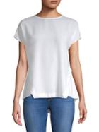 Lord & Taylor Petite Short Sleeve Pleated-back Shirt