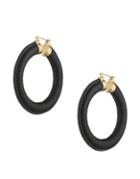 Trina Turk Leather Nickel-free Hoop Earrings