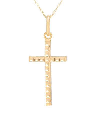 Lord & Taylor 14k Yellow Gold Textured Cross Pendant