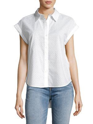 Jones New York Eyelet Hi-lo Button-down Shirt