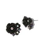 Betsey Johnson Crystal Roses Stud Earrings
