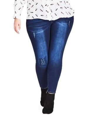 City Chic Plus Harley Distressed Skinny Jeans