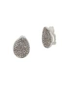 Kenneth Cole New York Power Of The Flower Pave Crystal Stone Clip-on Earrings