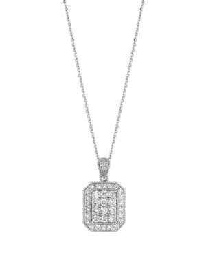 Morris & David 14k White Gold & Diamond Pendant Necklace - 1.2 Tcw