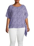 Michael Kors Plus Ikat Print Tie Side Top